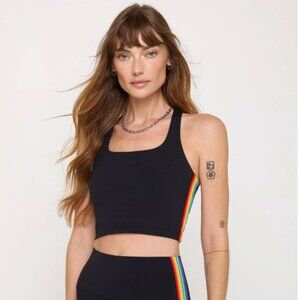 Spiritual Gangster Rainbow Shakti Crop Tank Rainbow NWT